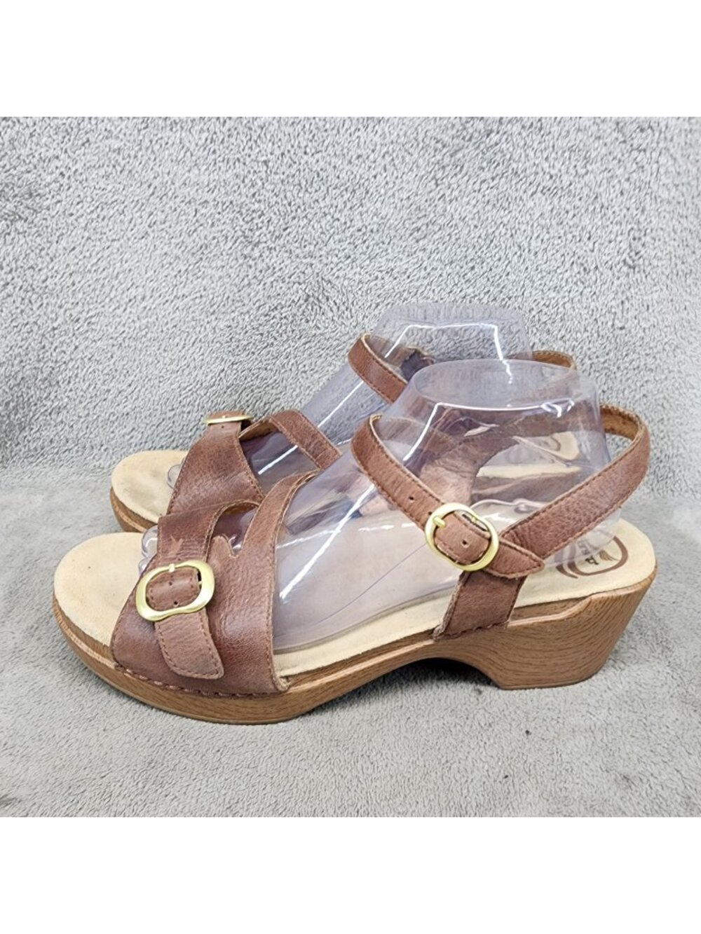 Dansko Shoes Womens Size 11.5 Brown Leather Strappy Platform Sandals *Read*